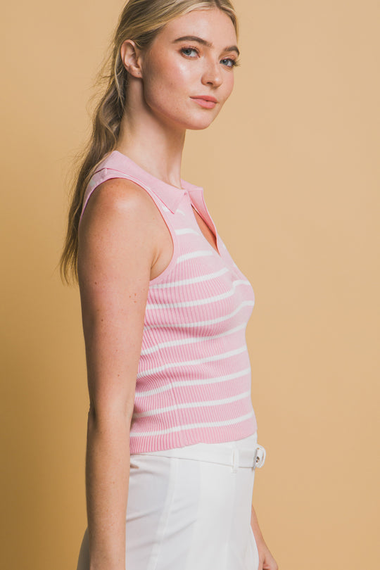 Blusa de Rayas Sin Mangas