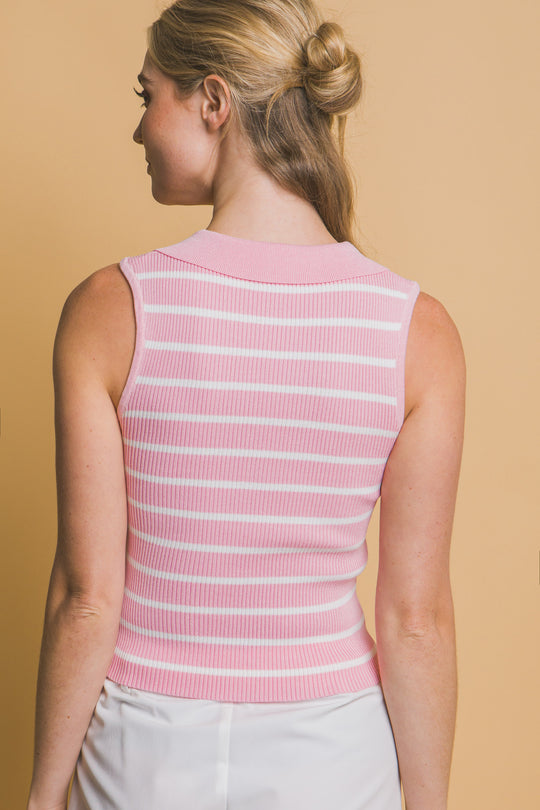 Blusa de Rayas Sin Mangas
