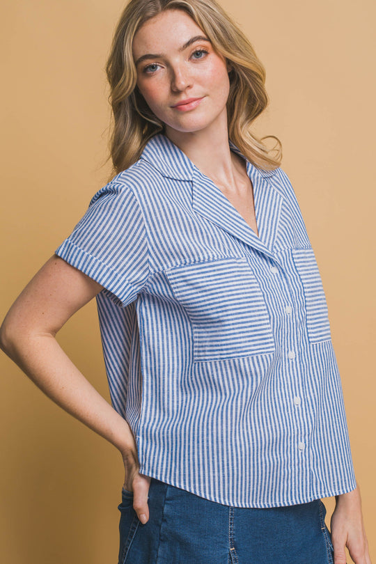 Blusa Manga Corta Corte en V