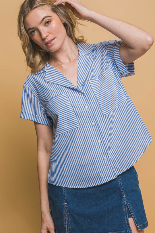 Blusa Manga Corta Corte en V