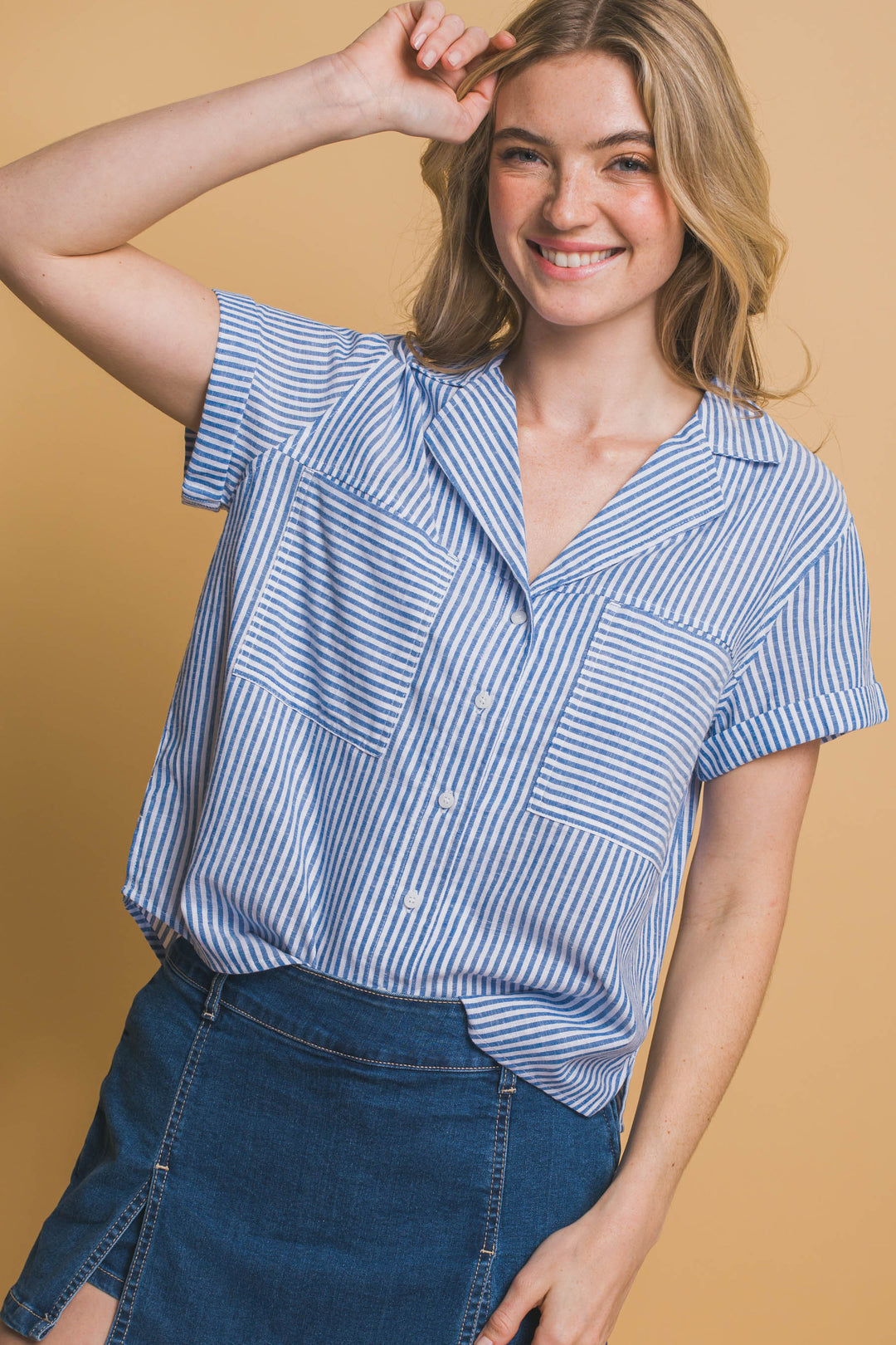 Blusa Manga Corta Corte en V