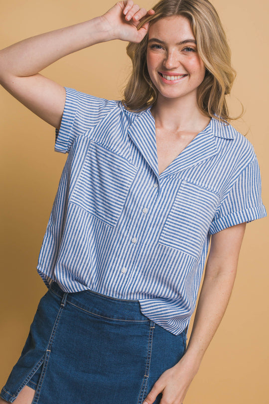 Blusa Manga Corta Corte en V