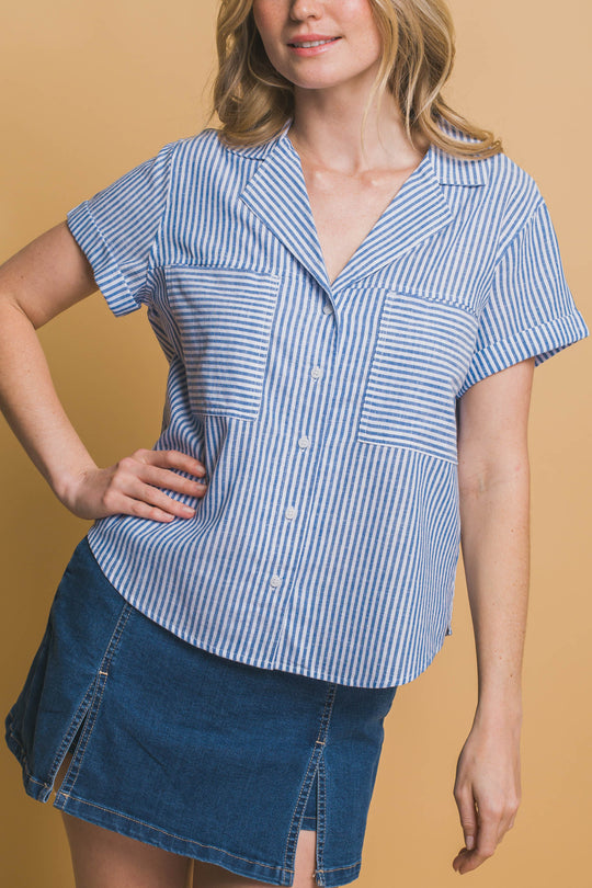 Blusa Manga Corta Corte en V