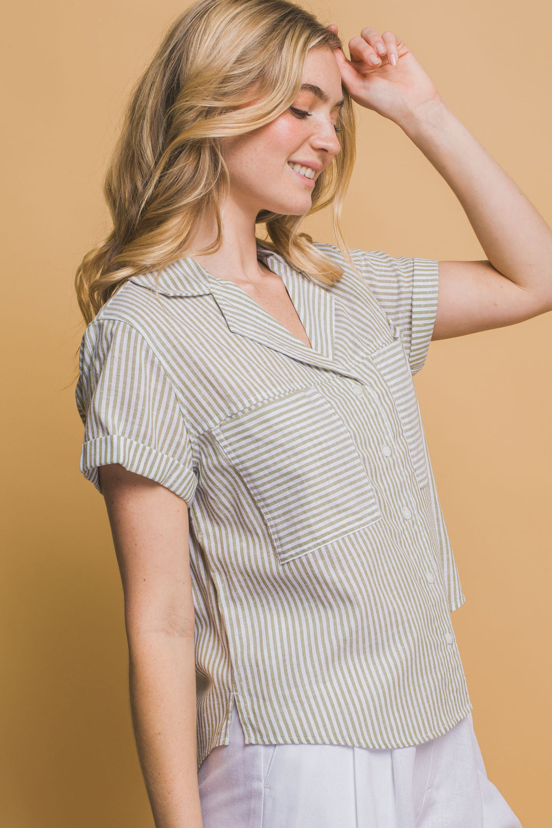 Blusa Manga Corta Corte en V