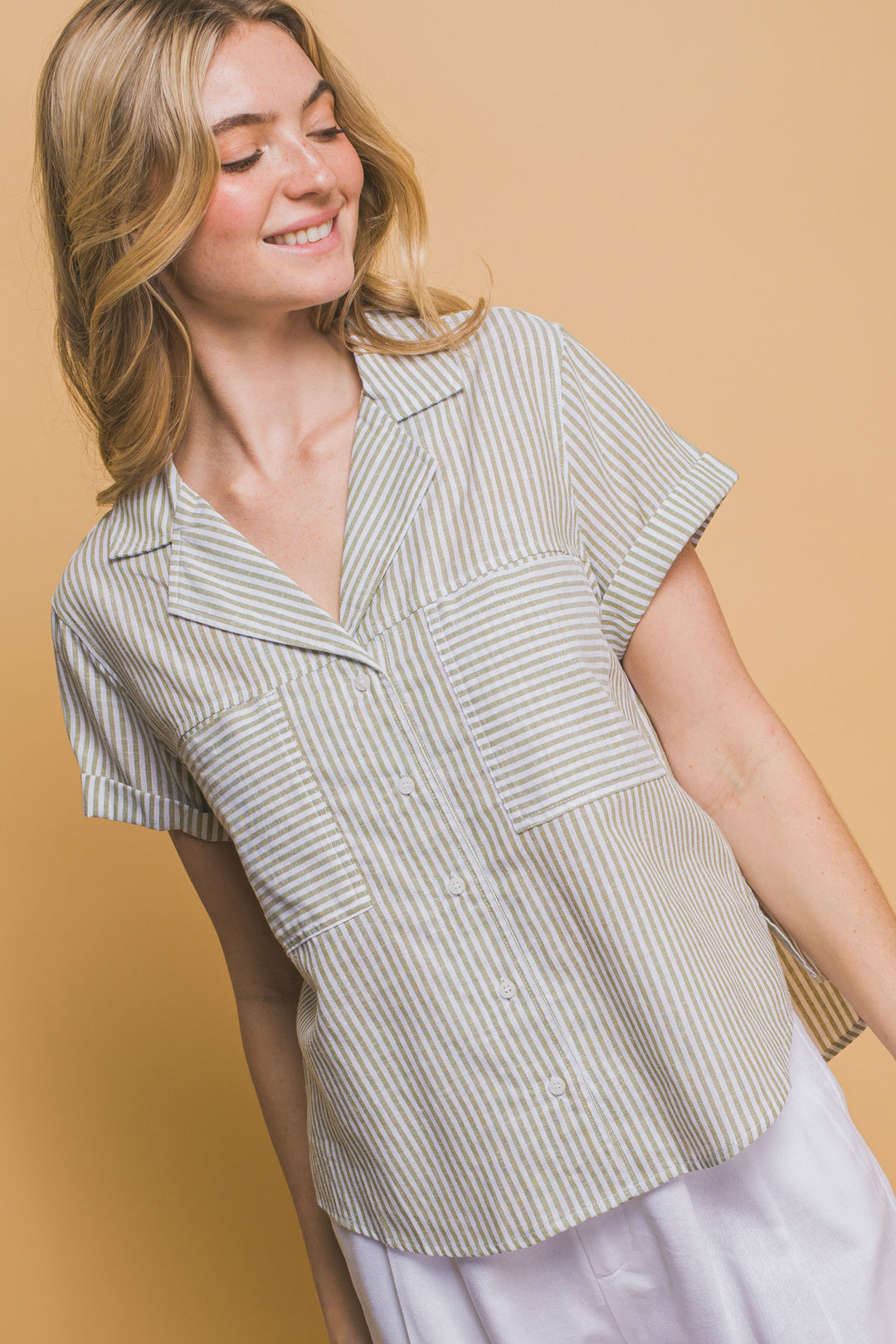 Blusa Manga Corta Corte en V