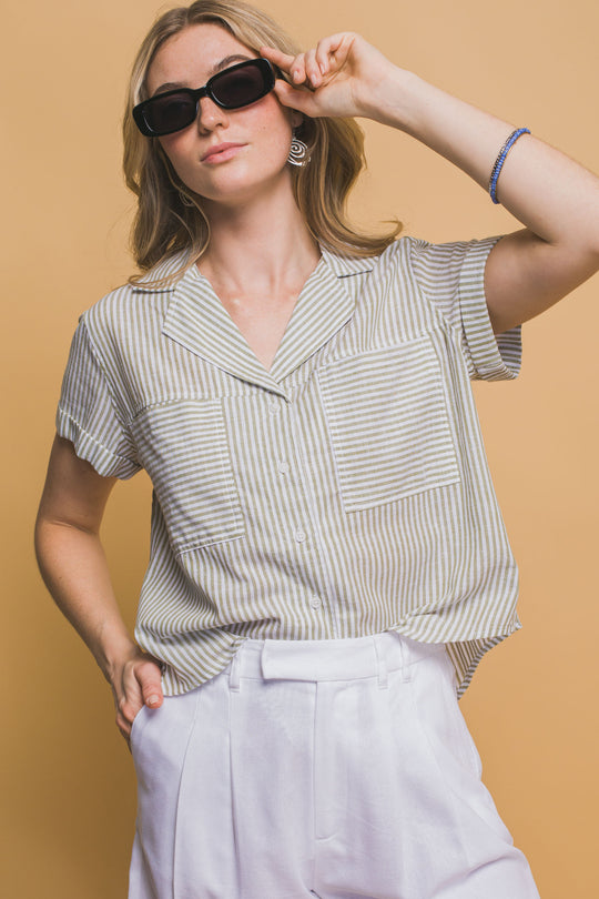 Blusa Manga Corta Corte en V