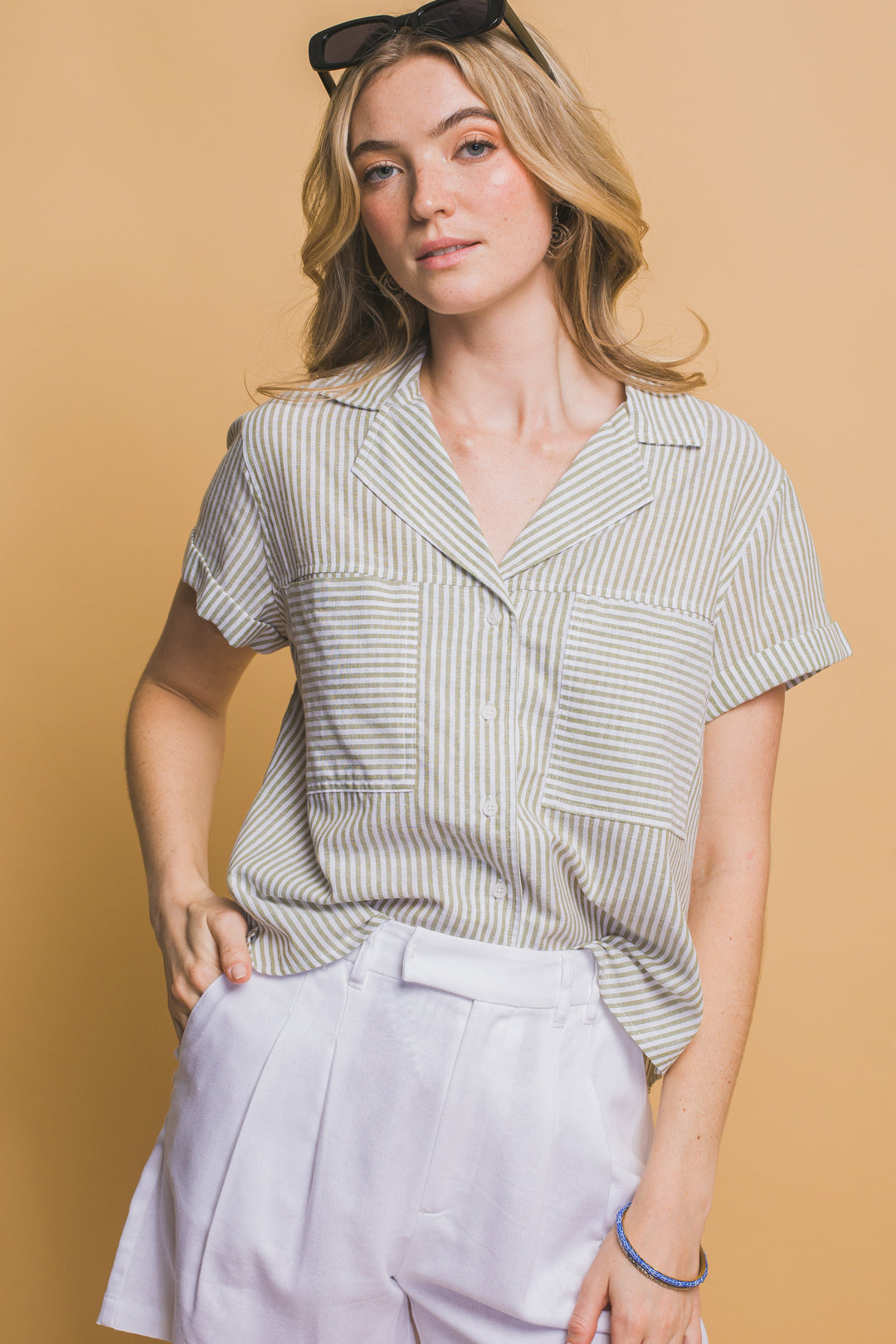 Blusa Manga Corta Corte en V