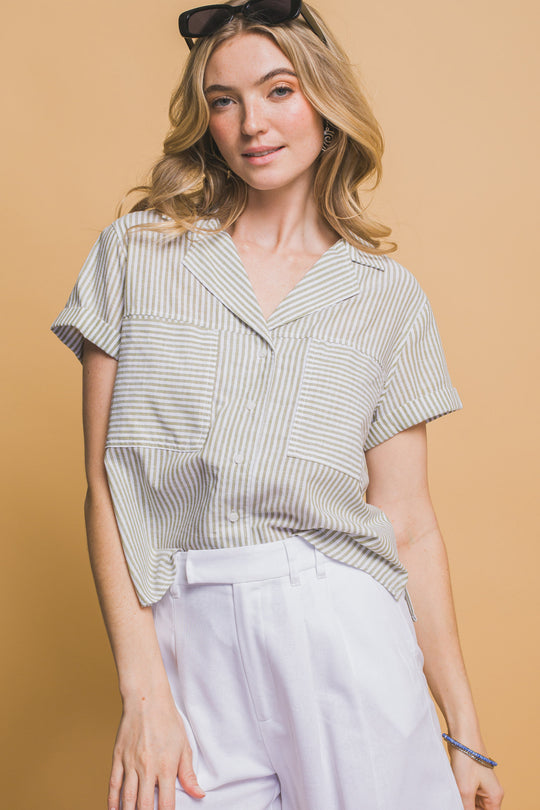 Blusa Manga Corta Corte en V