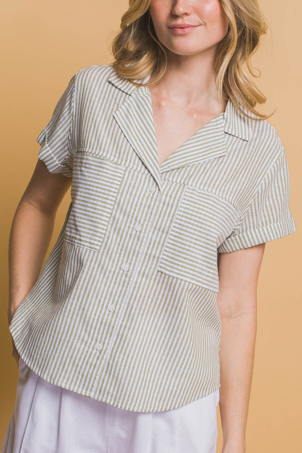 Blusa Manga Corta Corte en V