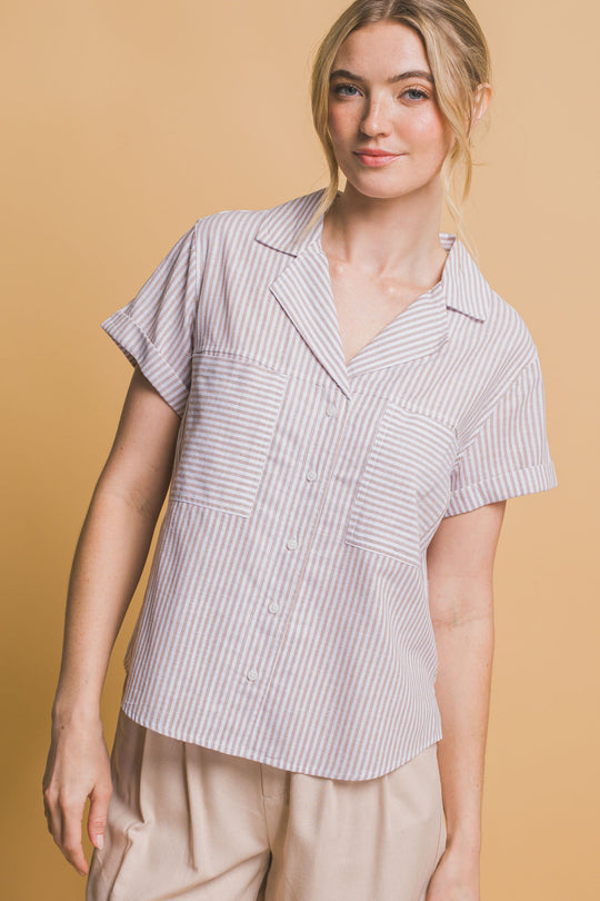 Blusa Manga Corta Corte en V
