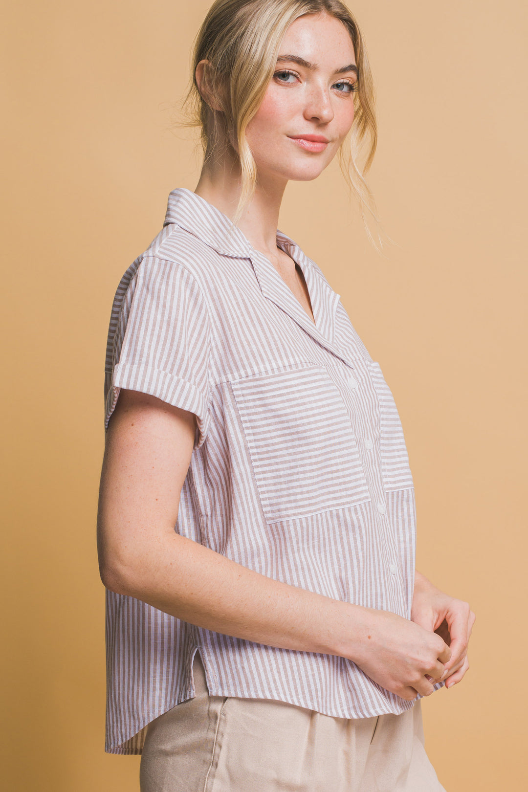 Blusa Manga Corta Corte en V