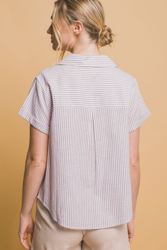 Blusa Manga Corta Corte en V