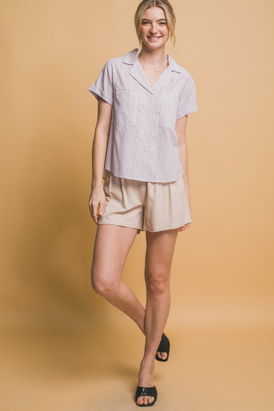 Blusa Manga Corta Corte en V