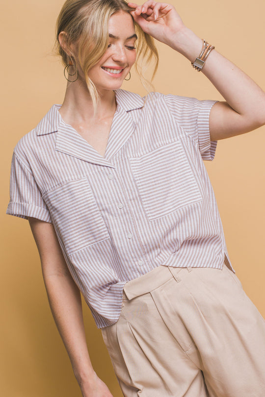 Blusa Manga Corta Corte en V