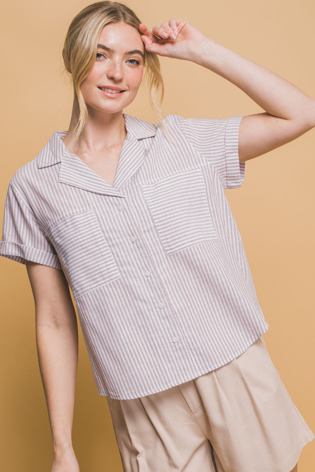 Blusa Manga Corta Corte en V