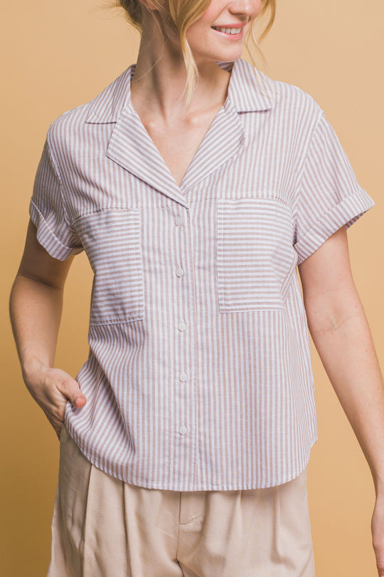 Blusa Manga Corta Corte en V