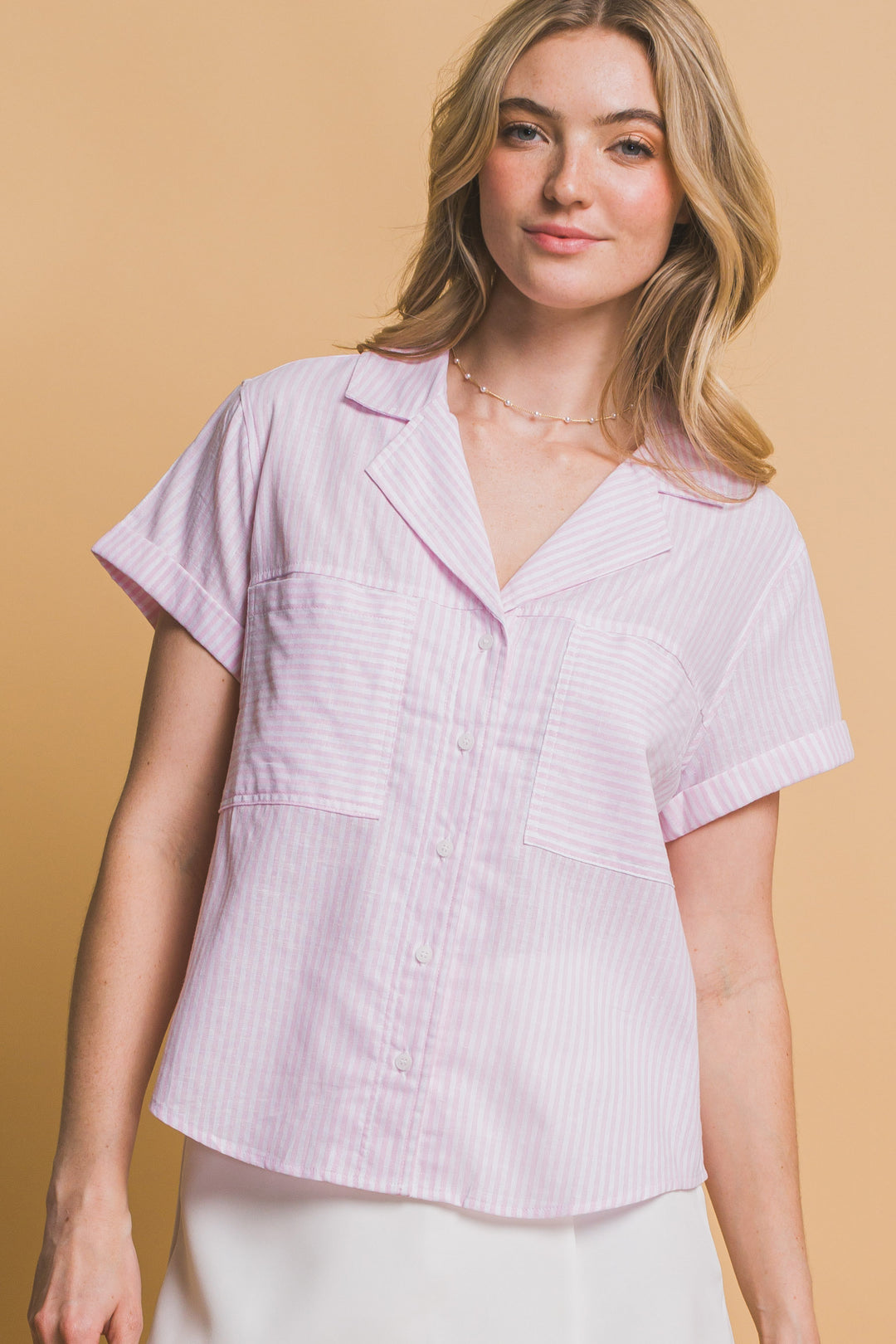 Blusa Manga Corta Corte en V