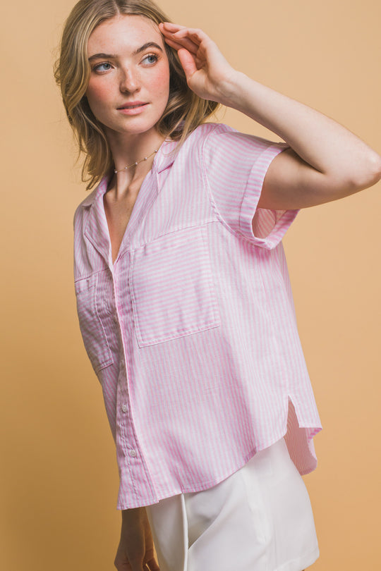 Blusa Manga Corta Corte en V