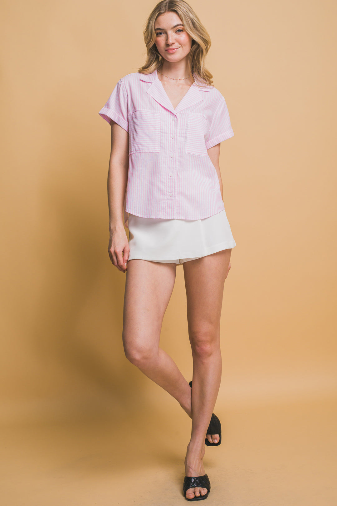 Blusa Manga Corta Corte en V
