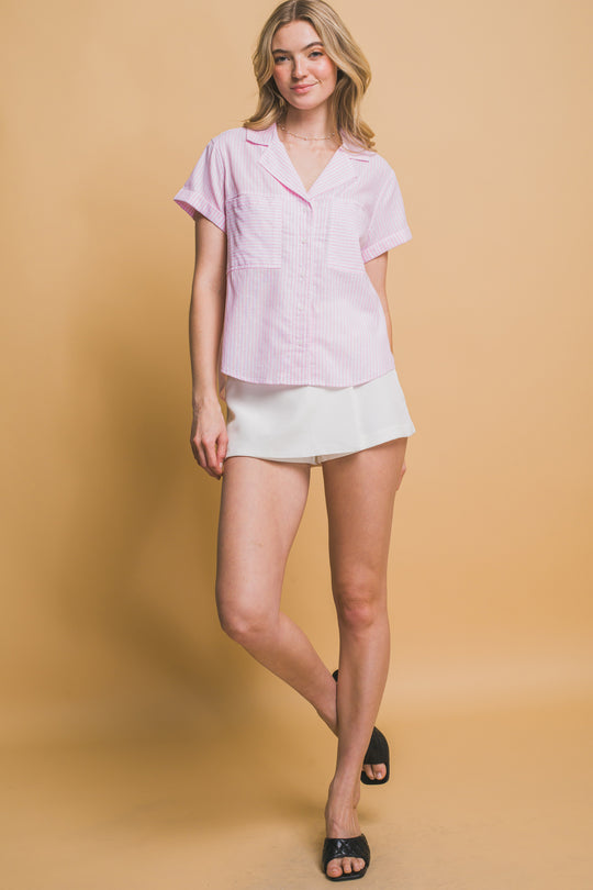 Blusa Manga Corta Corte en V