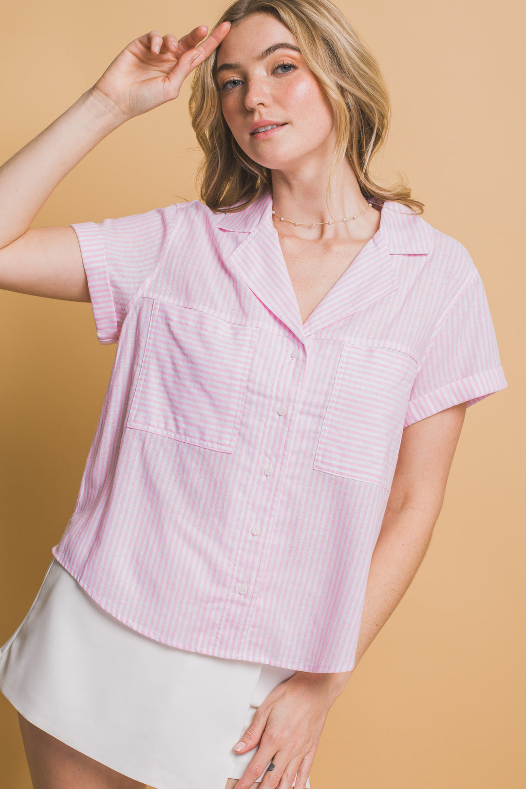 Blusa Manga Corta Corte en V