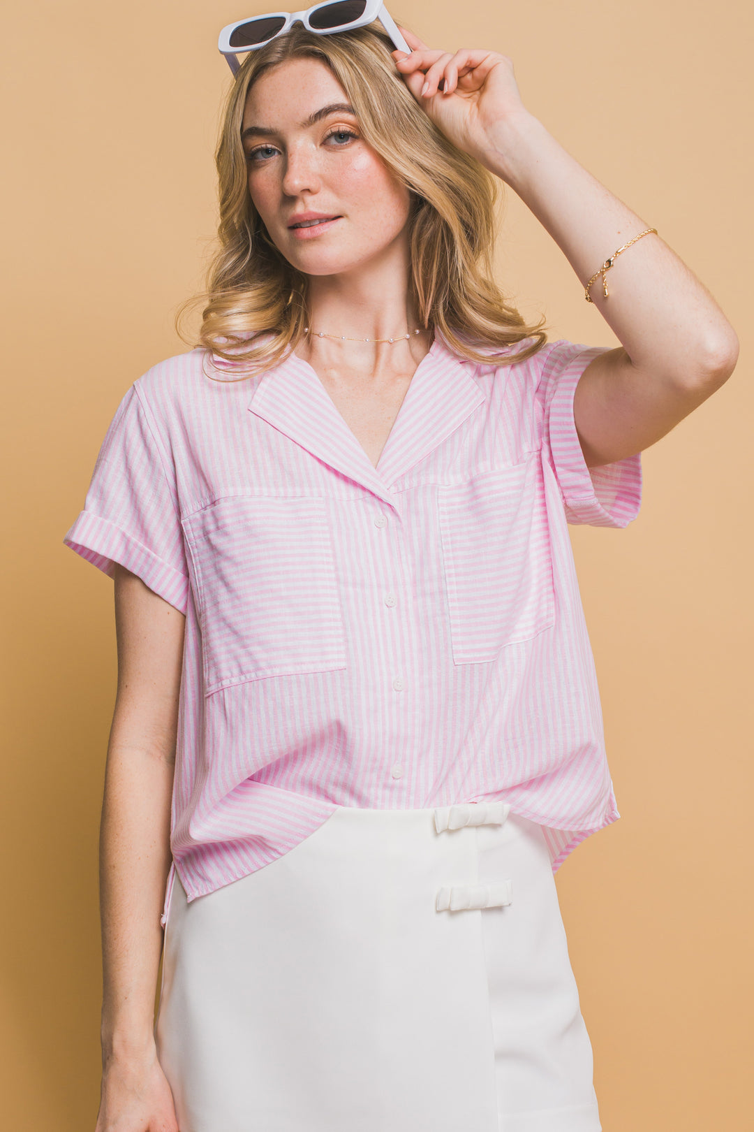 Blusa Manga Corta Corte en V