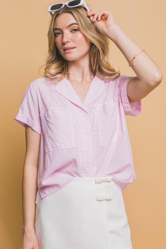 Blusa Manga Corta Corte en V