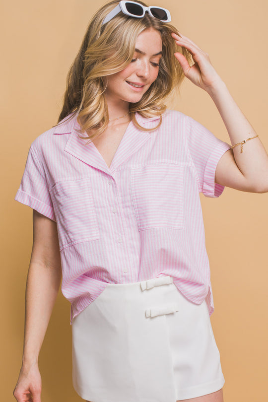 Blusa Manga Corta Corte en V