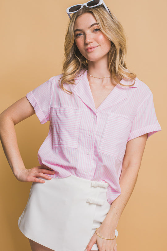 Blusa Manga Corta Corte en V
