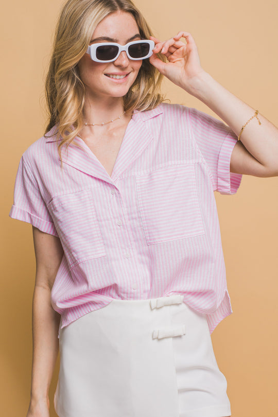 Blusa Manga Corta Corte en V
