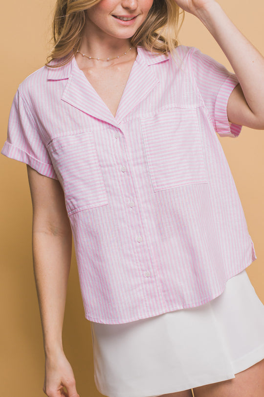 Blusa Manga Corta Corte en V
