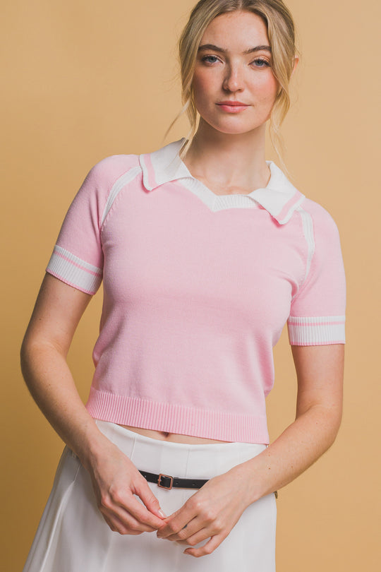 Blusa Hasta el Hombligo Tipo Polo Slim
