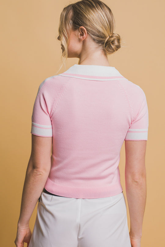 Blusa Hasta el Hombligo Tipo Polo Slim