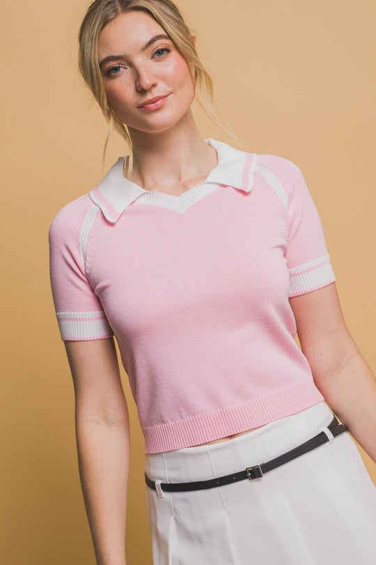 Blusa Hasta el Hombligo Tipo Polo Slim