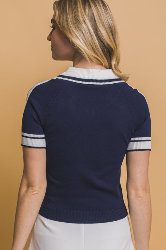 Blusa Hasta el Hombligo Tipo Polo Slim