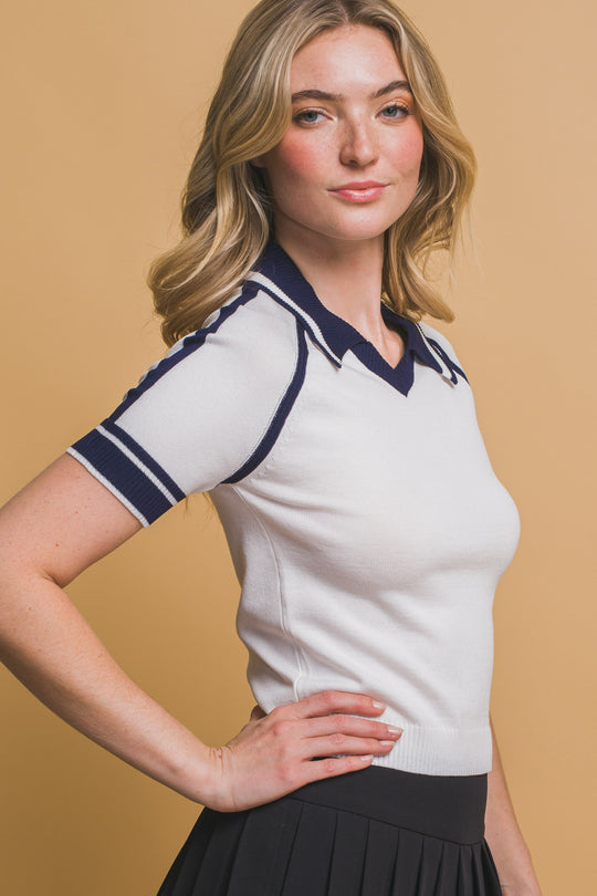 Blusa Hasta el Hombligo Tipo Polo Slim