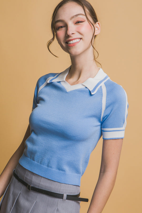 Blusa Hasta el Hombligo Tipo Polo Slim