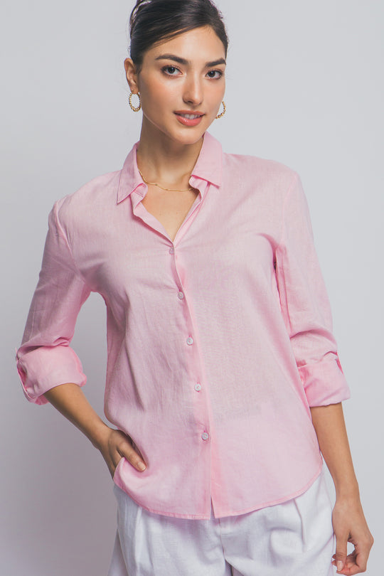 Camisa de Lino Ligero - Elegancia Relajada Para Mujer