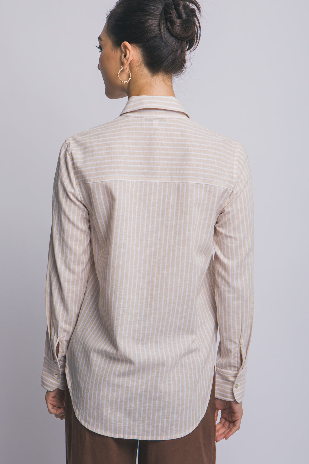 “Blusa Camisera de Rayas Para Mujer