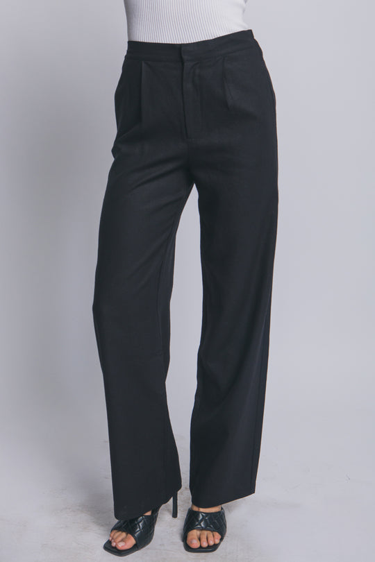 Pantalón Sastre de Lino Fluido – Silueta de Talle Alto con Ajuste Impecable