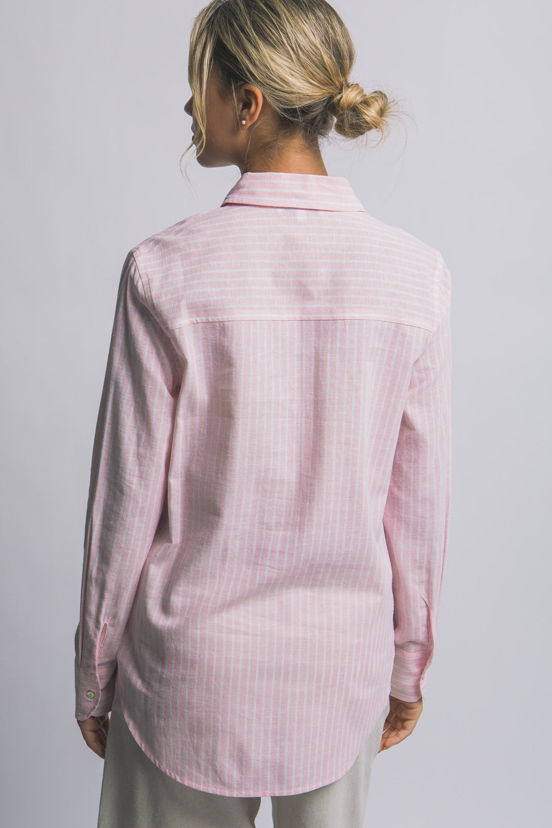 “Blusa Camisera de Rayas Para Mujer