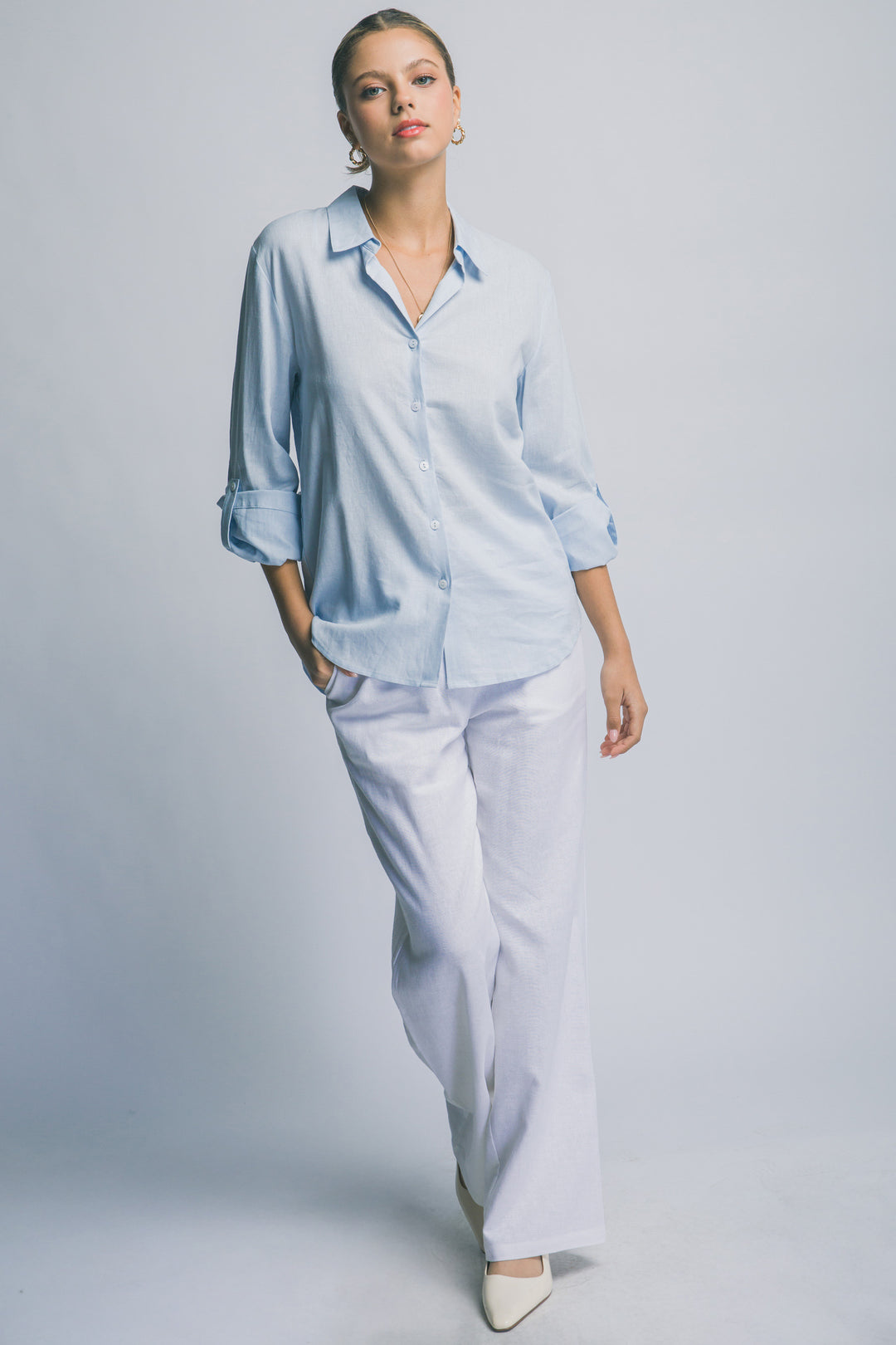 Camisa de Lino Ligero - Elegancia Relajada Para Mujer