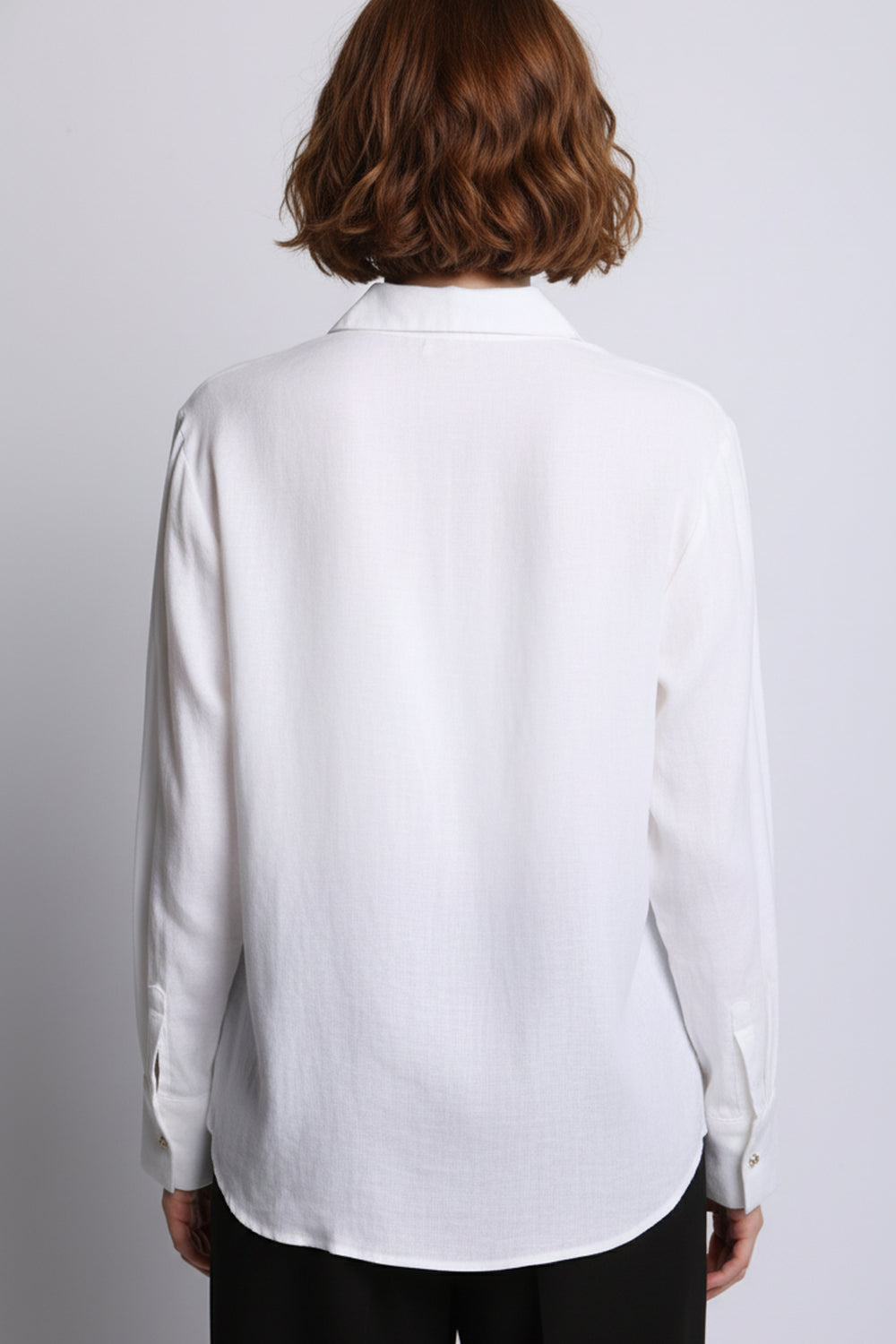 Blusa Lisa Manga Larga Formal Para Mujer