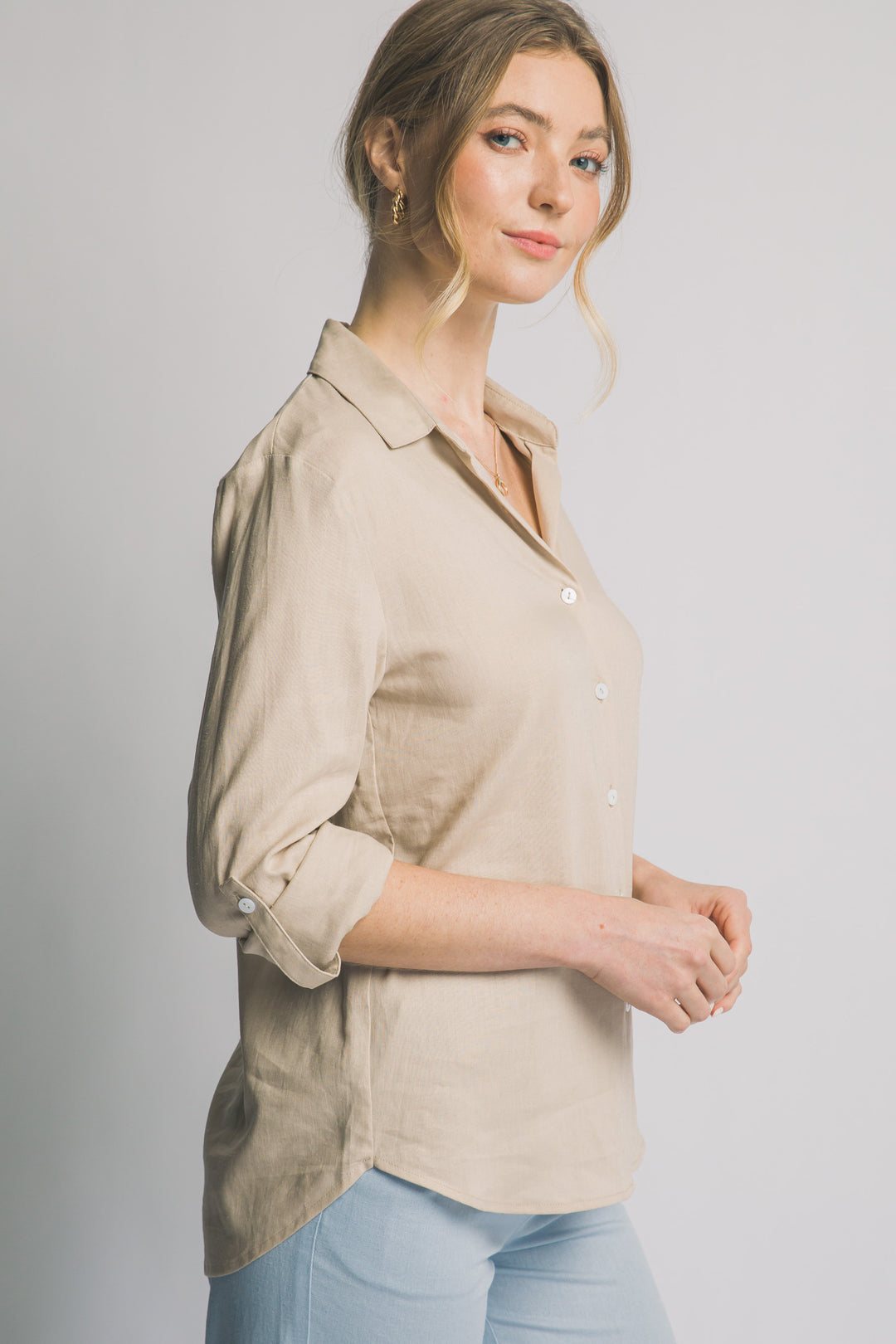 Camisa de Lino Ligero - Elegancia Relajada Para Mujer