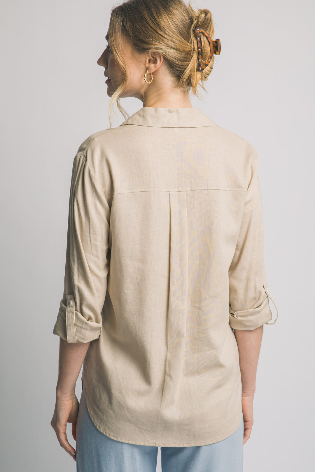 Camisa de Lino Ligero - Elegancia Relajada Para Mujer