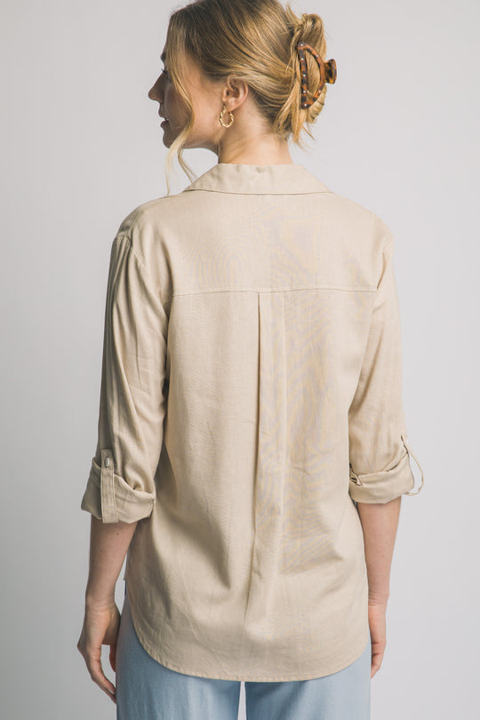 Camisa de Lino Ligero - Elegancia Relajada Para Mujer