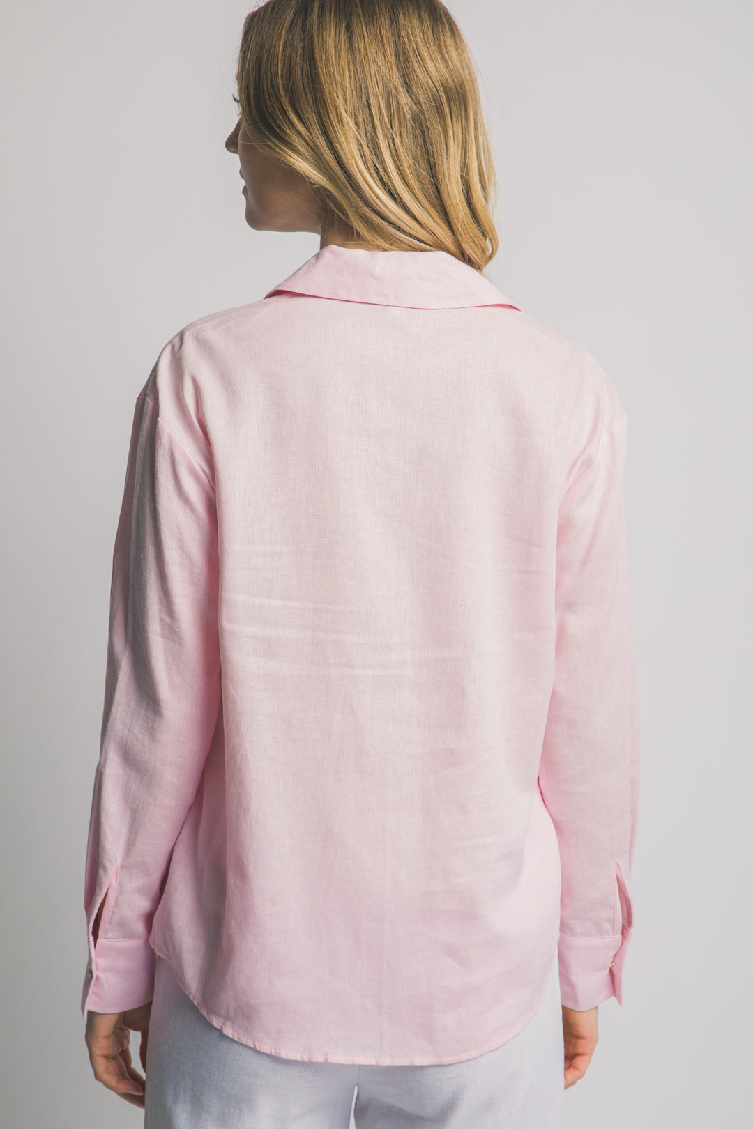 Blusa Lisa Manga Larga Formal Para Mujer