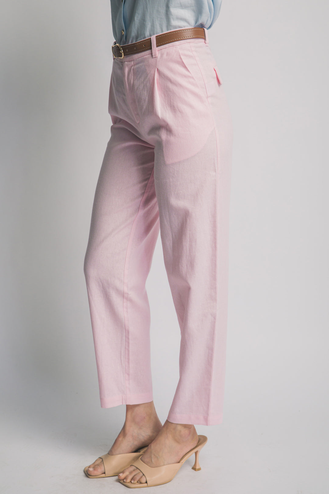 Pantalón Sastre de Lino Blanco – Silueta Fluida para un Look de Verano Impecable