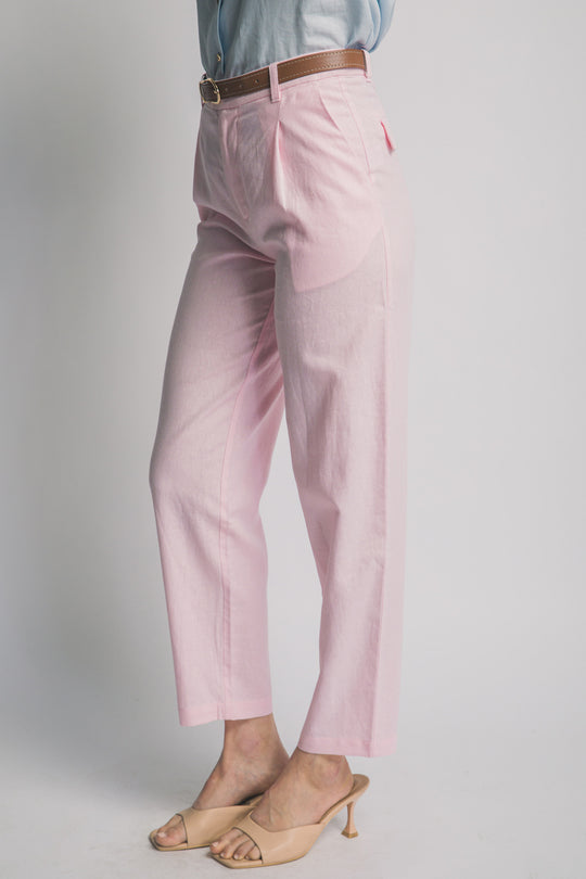 Pantalón Sastre de Lino Blanco – Silueta Fluida para un Look de Verano Impecable