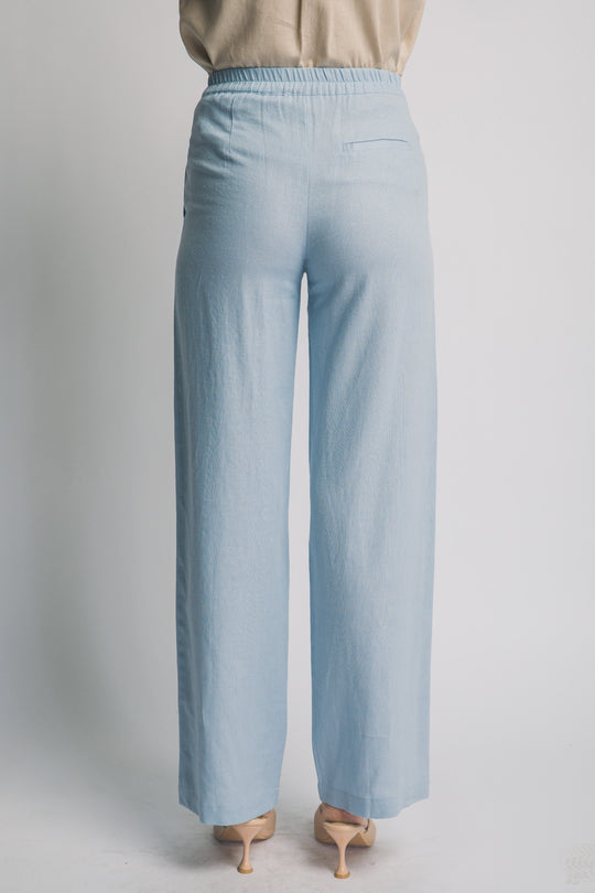 Pantalón Sastre de Lino Fluido – Silueta de Talle Alto con Ajuste Impecable